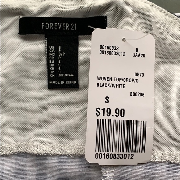 NWT F21 Gingham Off-the-Shoulder Crop Top, Size S - Picture 5 of 5